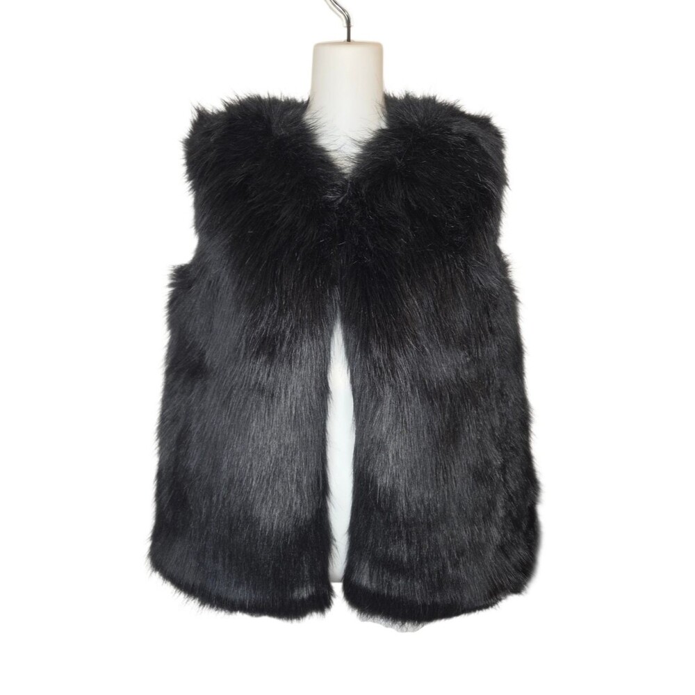SOREL Nwt Park City Black Faux Vegan Fur Vest Black XXS